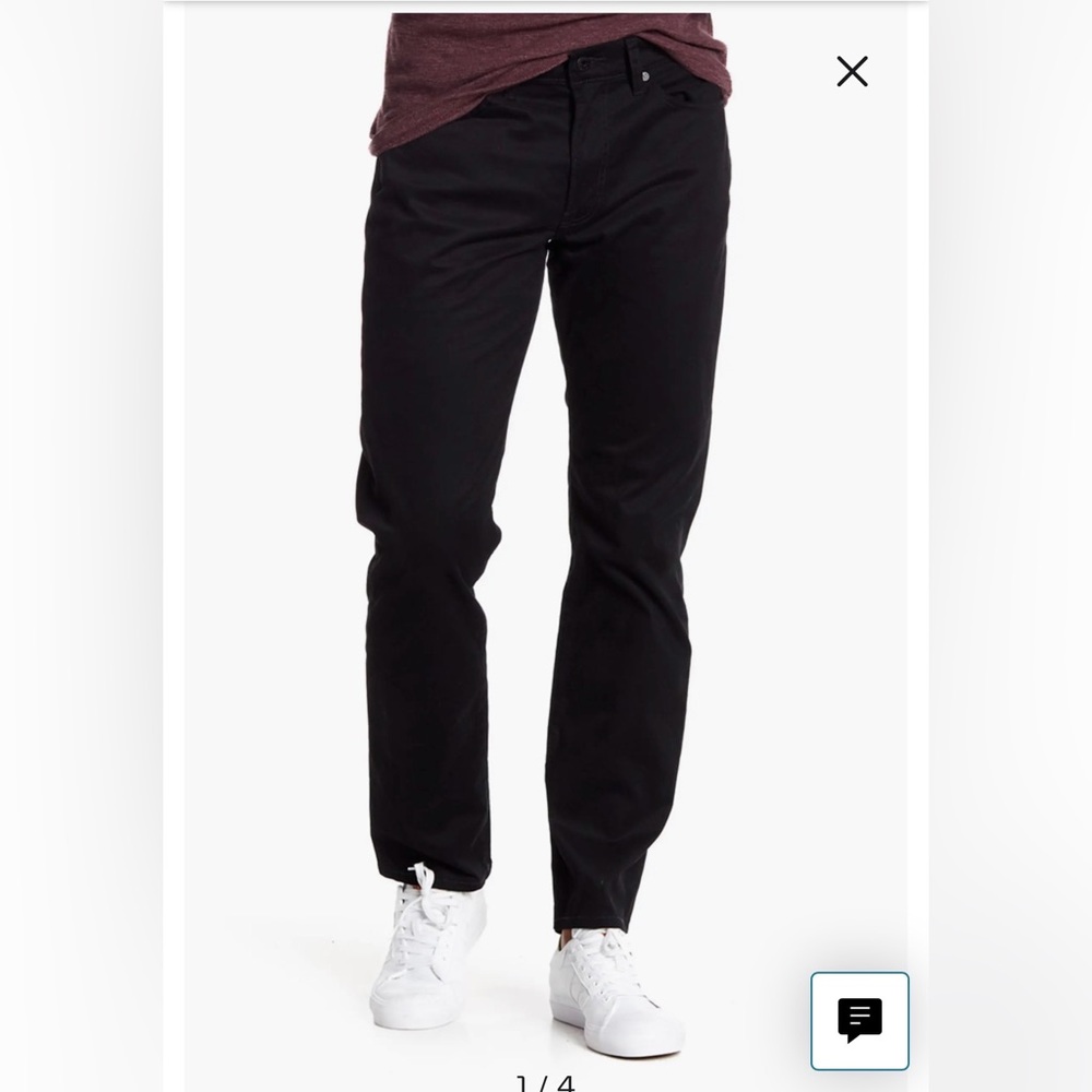 Lucky Brand 121 Slim Heritage Men's Black Pants Size 36x32